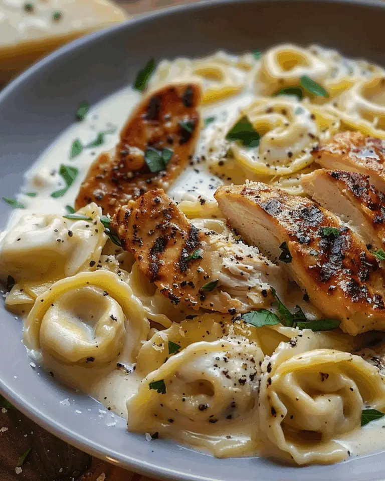 Asiago Tortellini Alfredo with Grilled Chicken