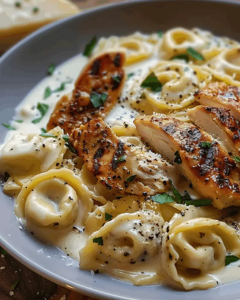 Asiago Tortellini Alfredo with Grilled Chicken