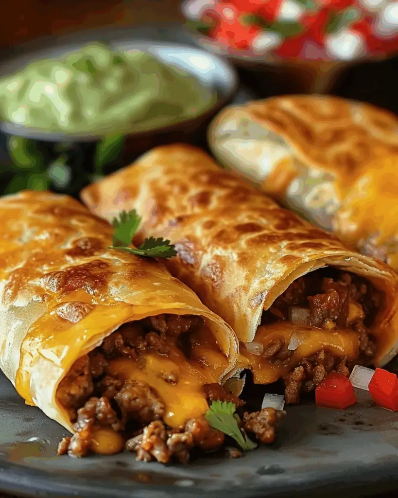 Beef and Cheese Chimichangas