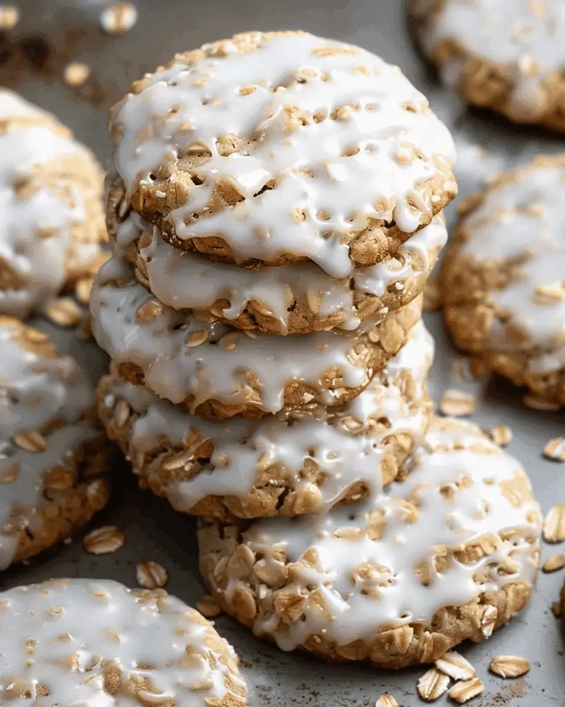 Brown Butter Iced Oatmeal Cookies