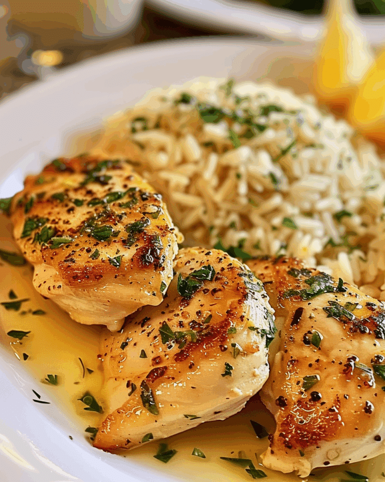 Chicken Scampi with Garlic Parmesan Rice