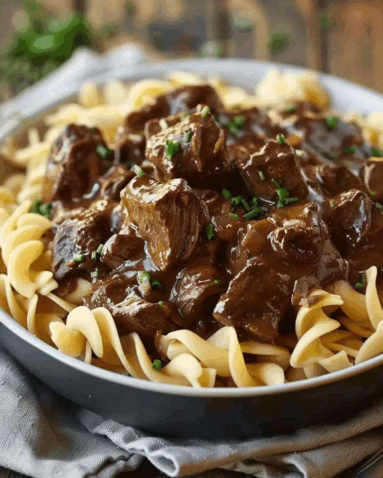 Crockpot Beef Tips & Noodles