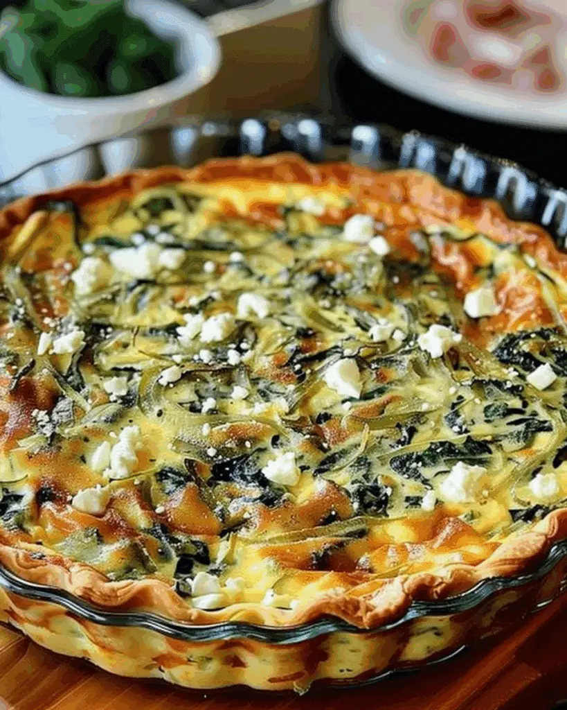 Crustless Spinach, Onion and Feta Quiche