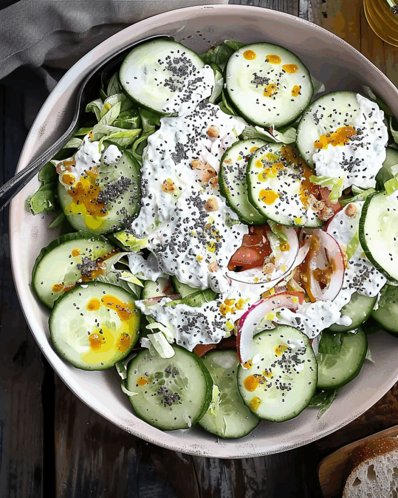 Cucumber Everything Bagel Salad