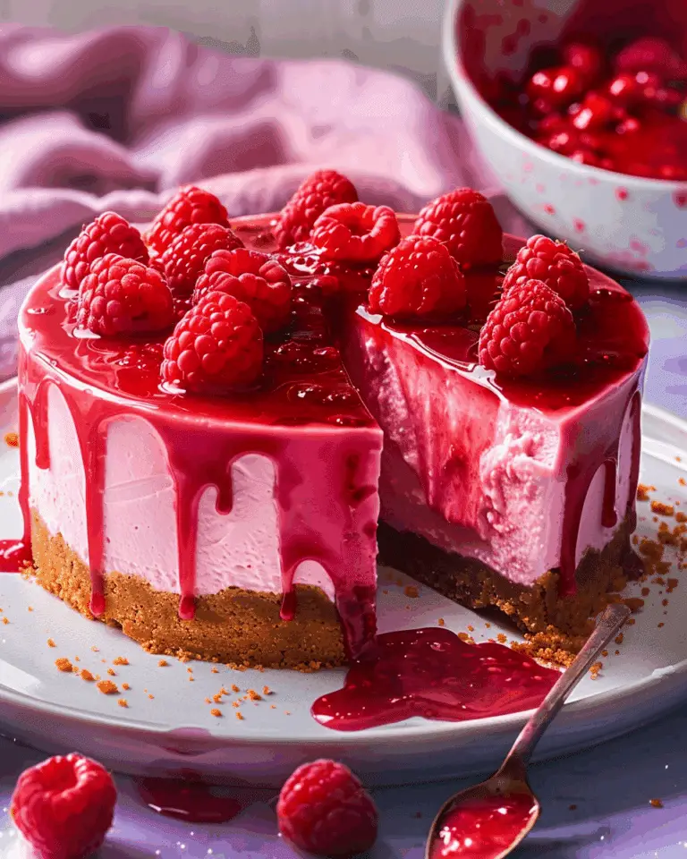 Easy Baked Raspberry Cheesecake
