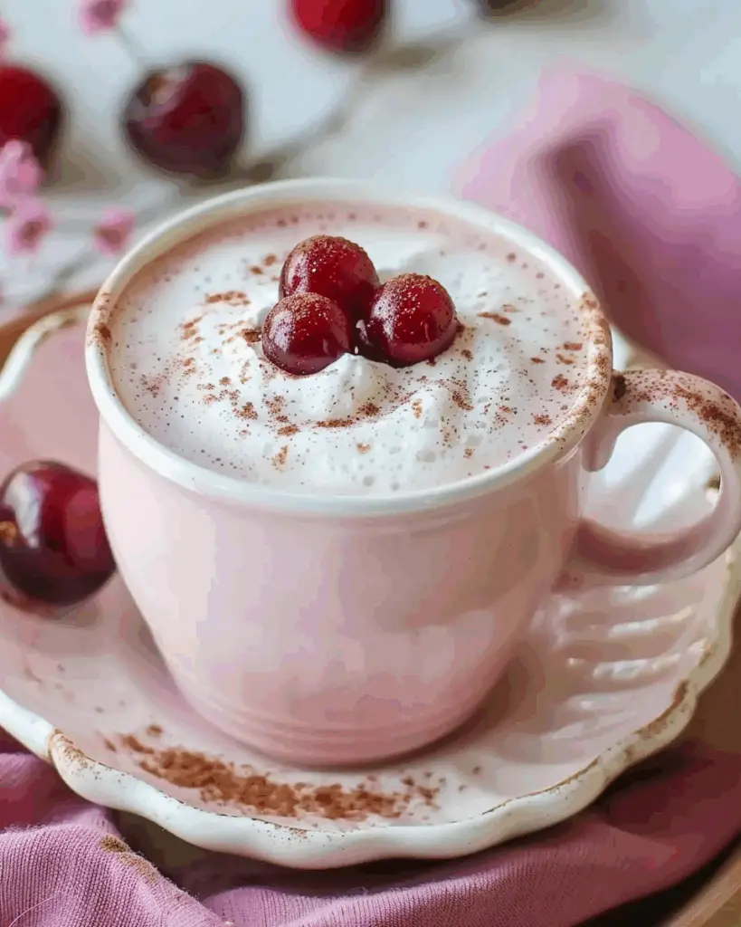 Easy Homemade Cherry Vanilla Tea Latte