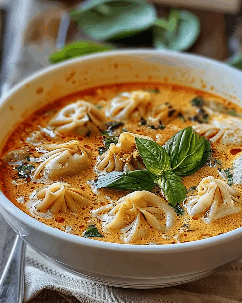Easy Thai Red Curry Dumpling Soup