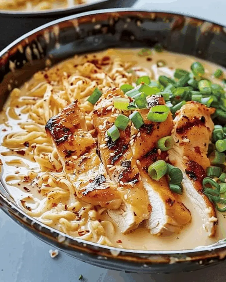 Fiery Chicken Ramen with Creamy Garlic Sauce