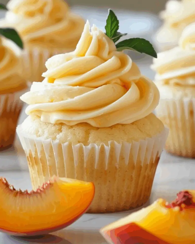 Honey Peach Cream Cheese Cupcakes