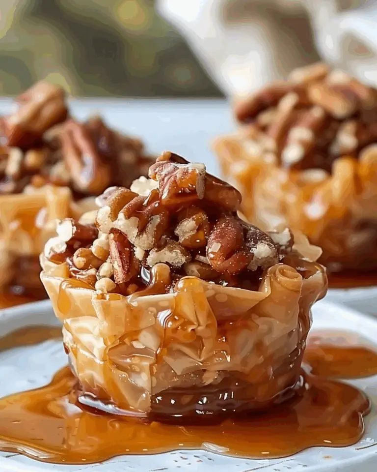 Irresistible Pecan Caramel Baklava Cups