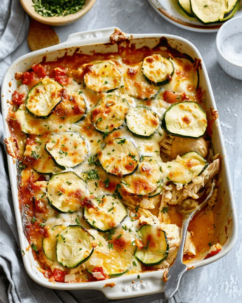 Mediterranean Chicken Zucchini Bake