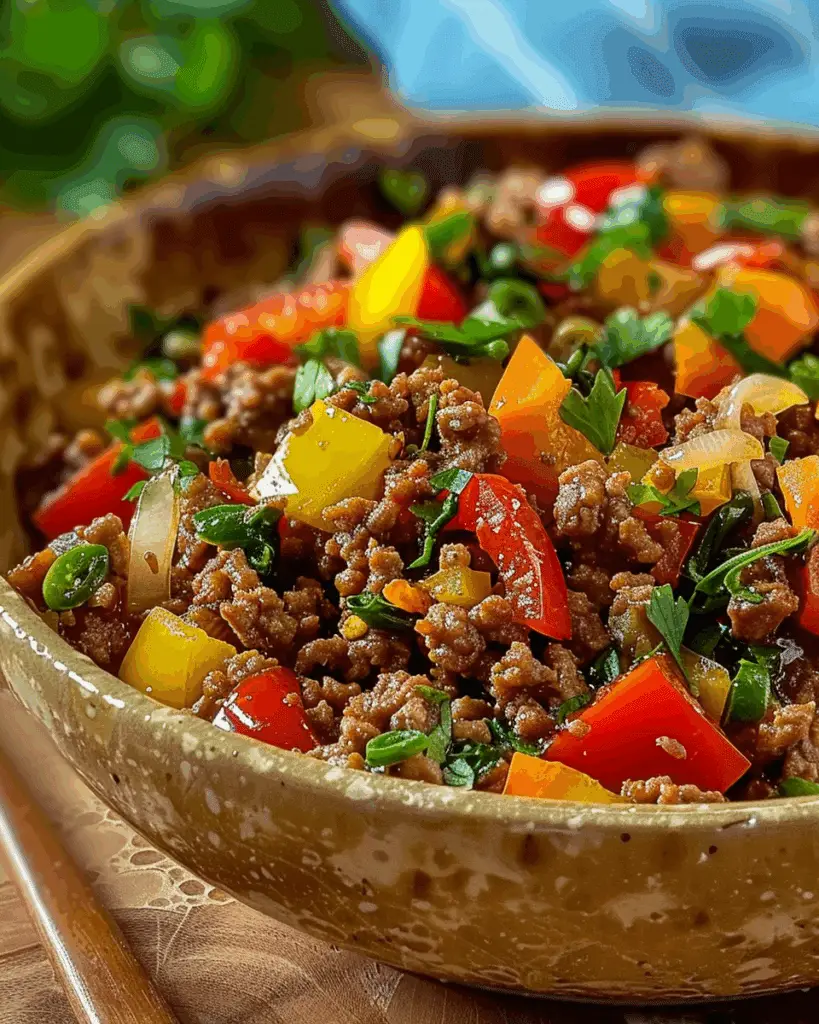 Mediterranean Ground Beef Stir Fry