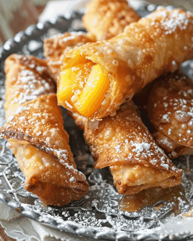 Peach Cobbler Egg Rolls