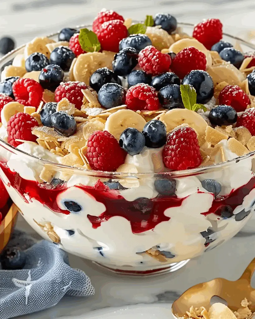 Red White and Blue Cheesecake Salad