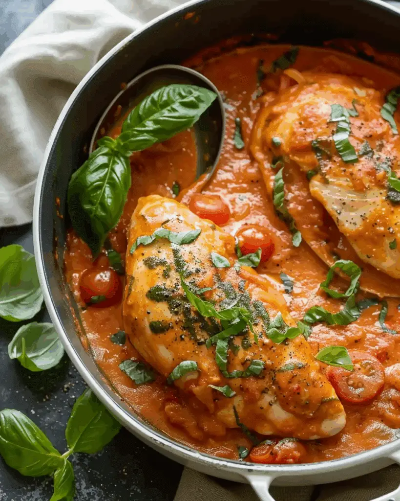 Slow Cooker Creamy Tomato Basil Chicken