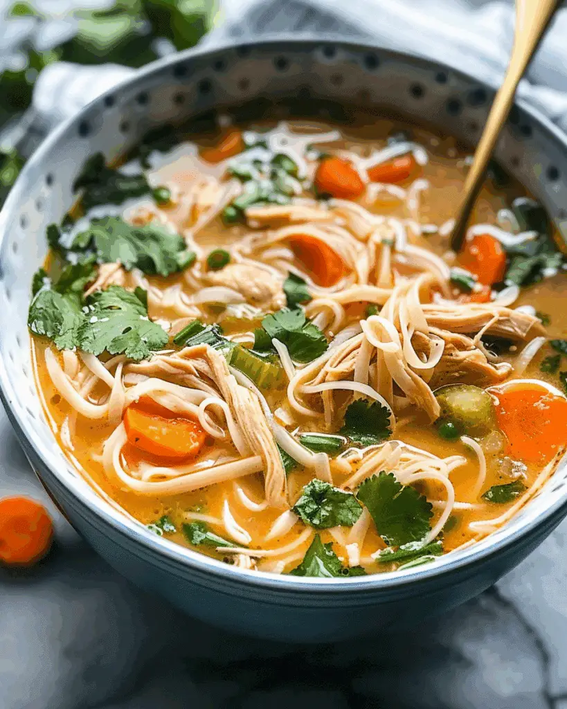 Slow Cooker Thai Chicken Noodle Soup