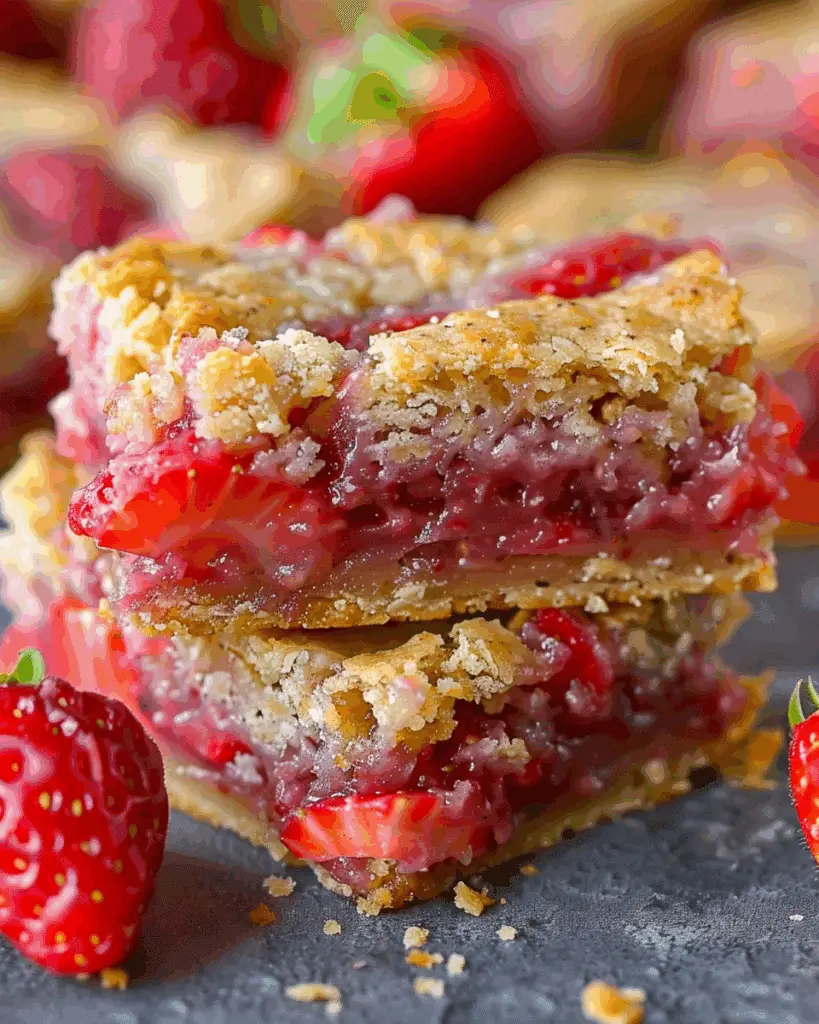 Strawberry Rhubarb Cookie Bars