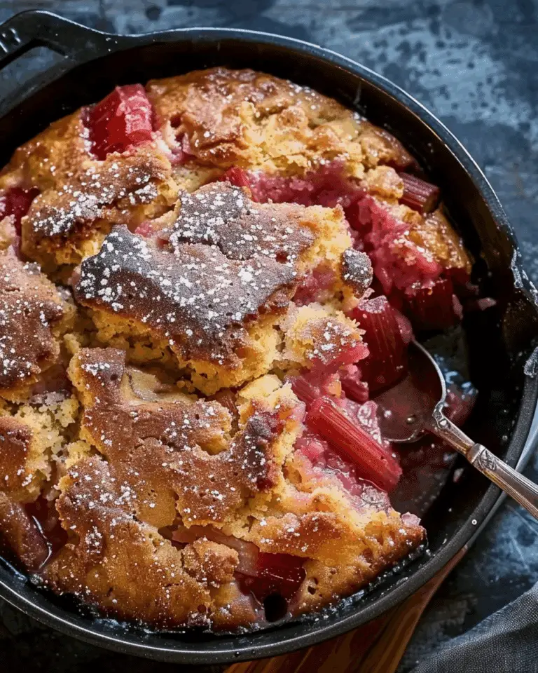 Baked Sticky Rhubarb Pudding