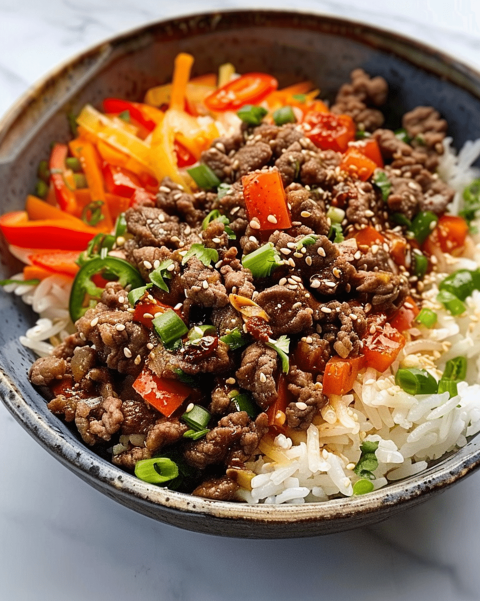 Beef and Pepper Rice Bowl