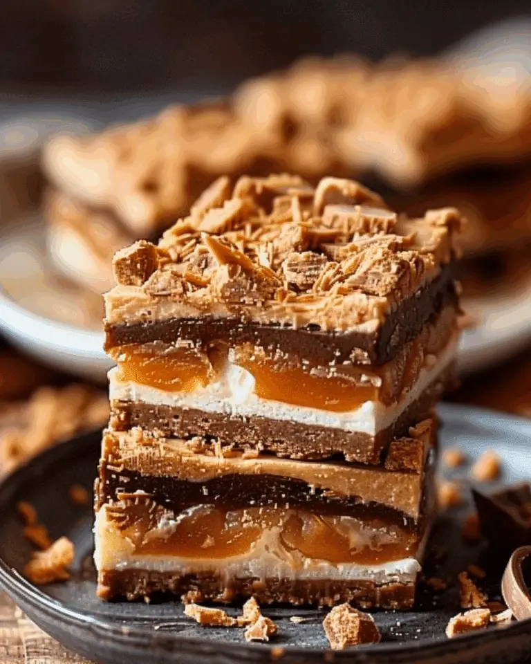 Butterfinger Caramel Cheesecake Bars