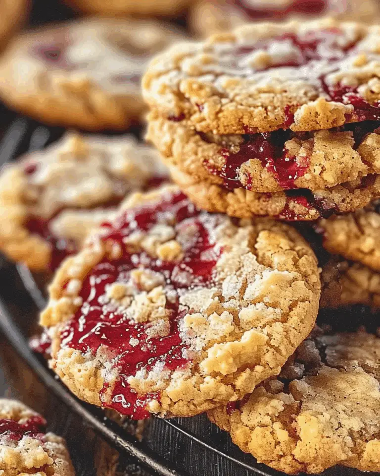 Buttery Raspberry Crumble Cookies with a Sweet Jam Filling