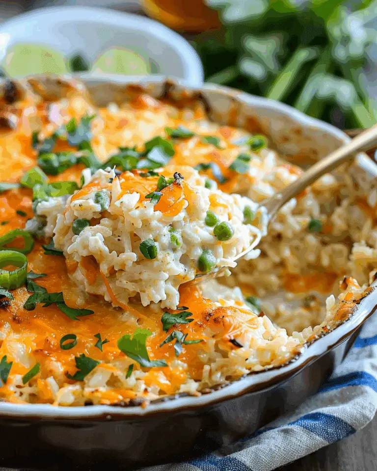Cheesy Green Chile Rice Casserole