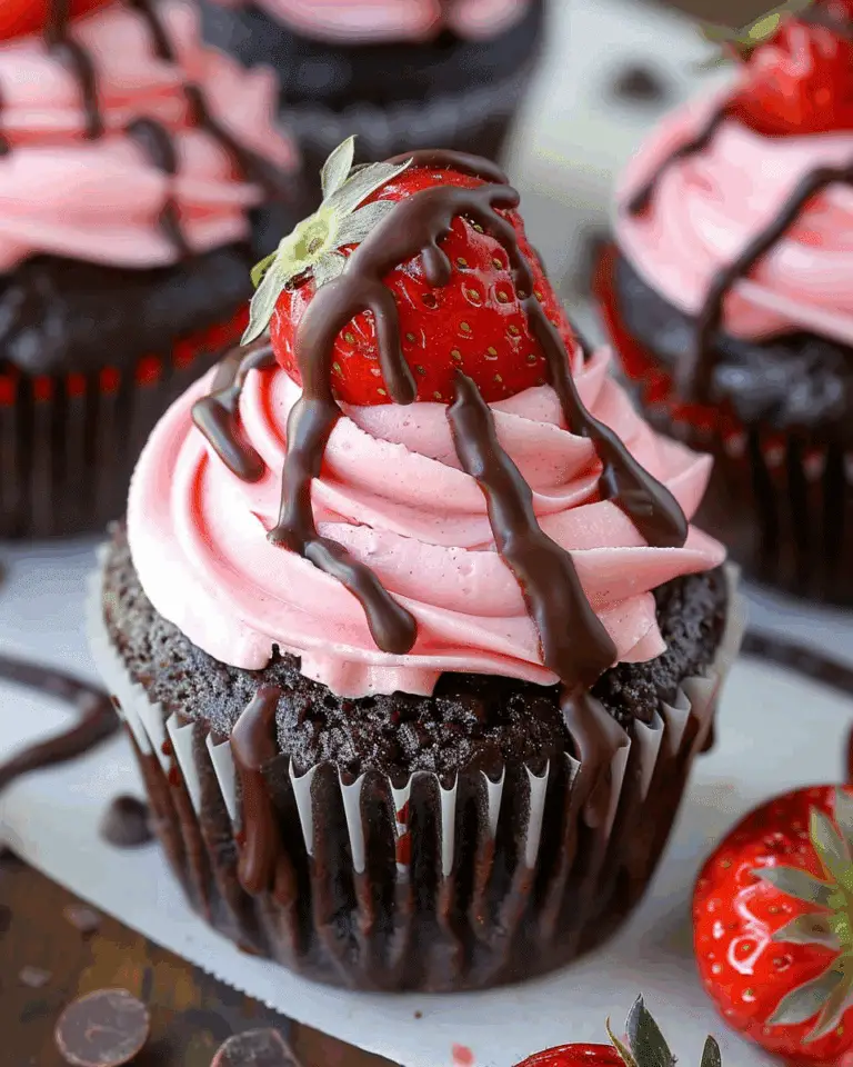 Chocolate Covered Strawberry Cupcakes