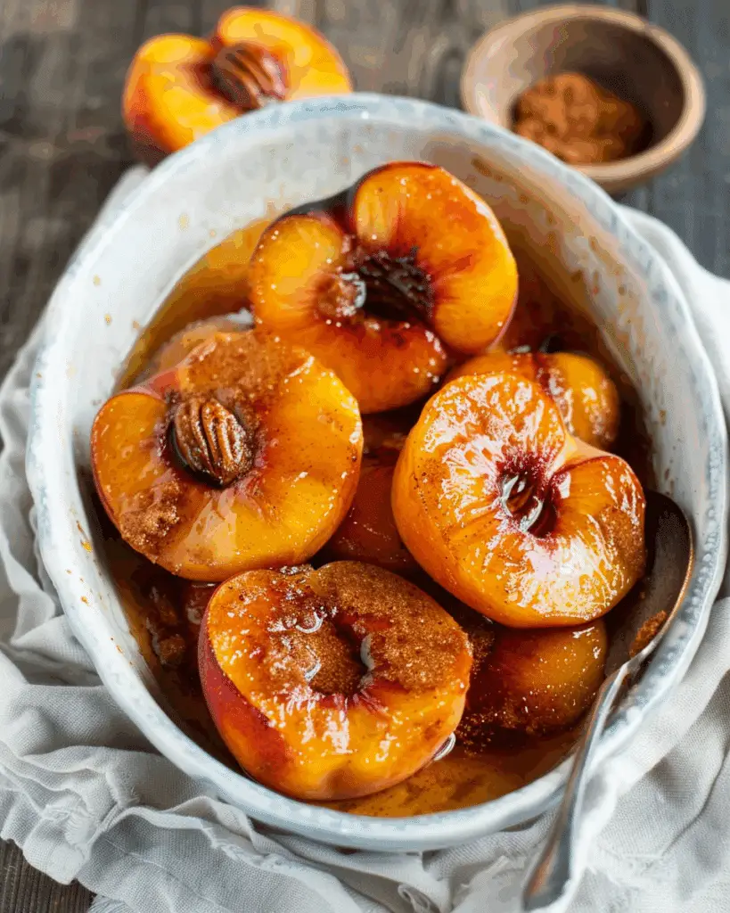 Cinnamon Sugar Baked Peaches