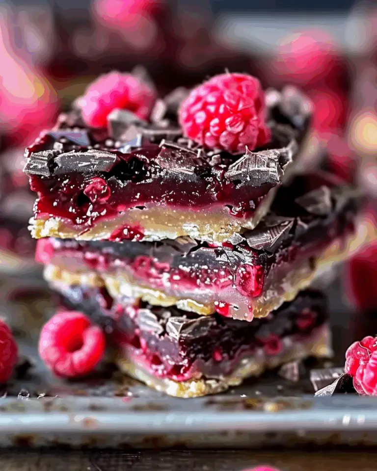 Dark Chocolate Raspberry Pie Bars