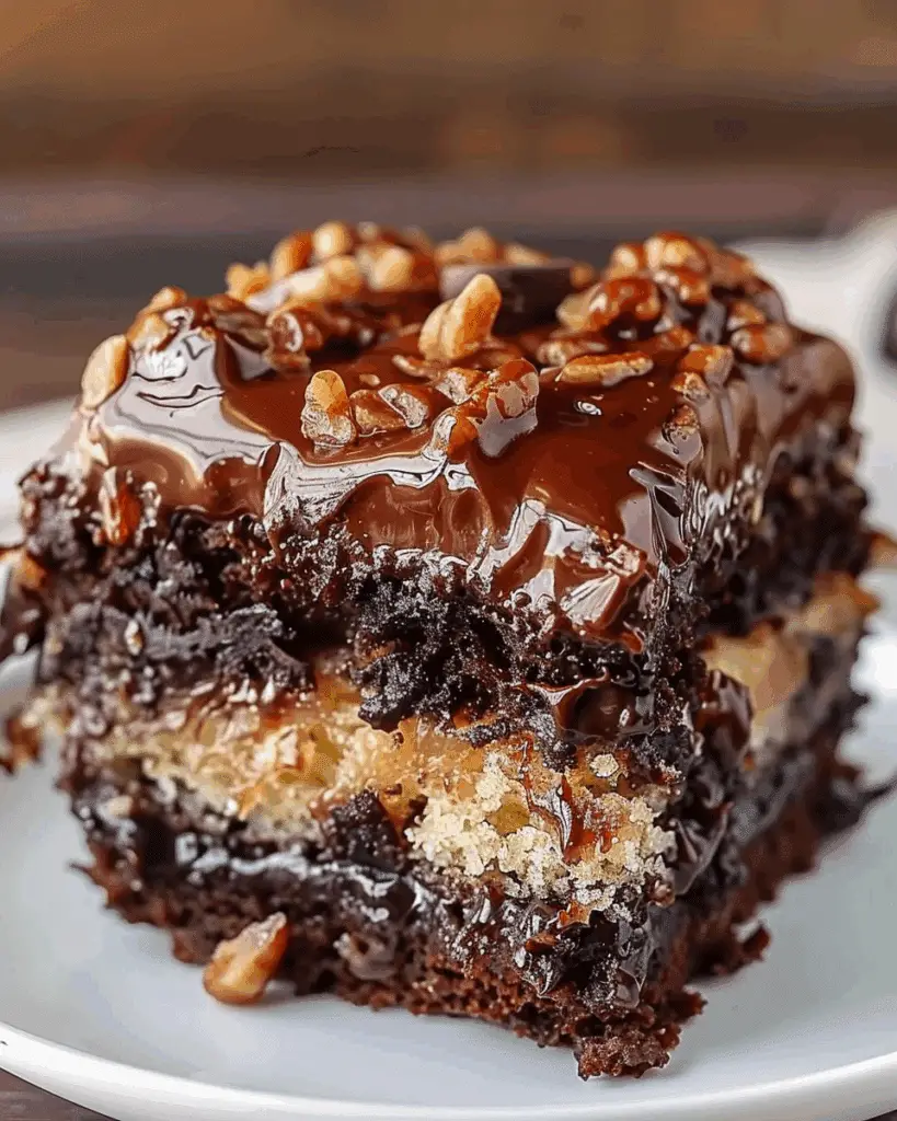 German Chocolate Poke Cake