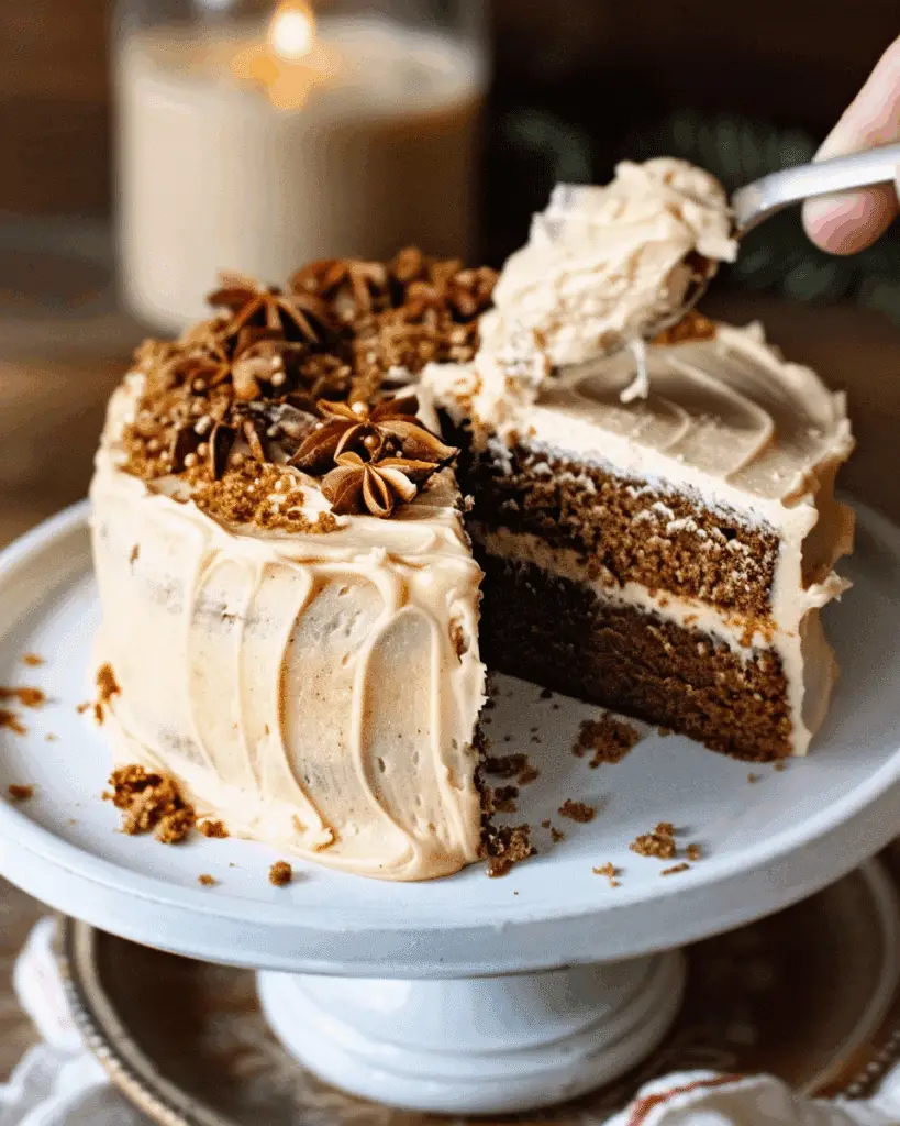 Gingerbread Cake with Molasses Cream Cheese Frosting