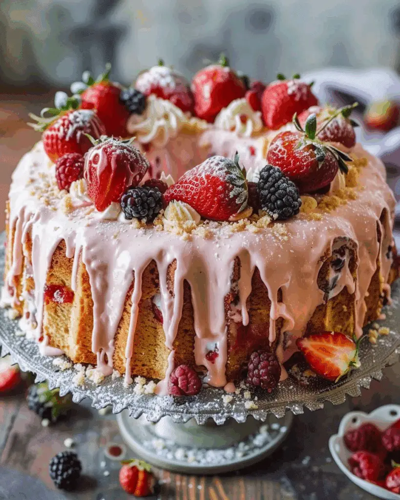 Homemade Strawberry Italian Cream Pound Cake