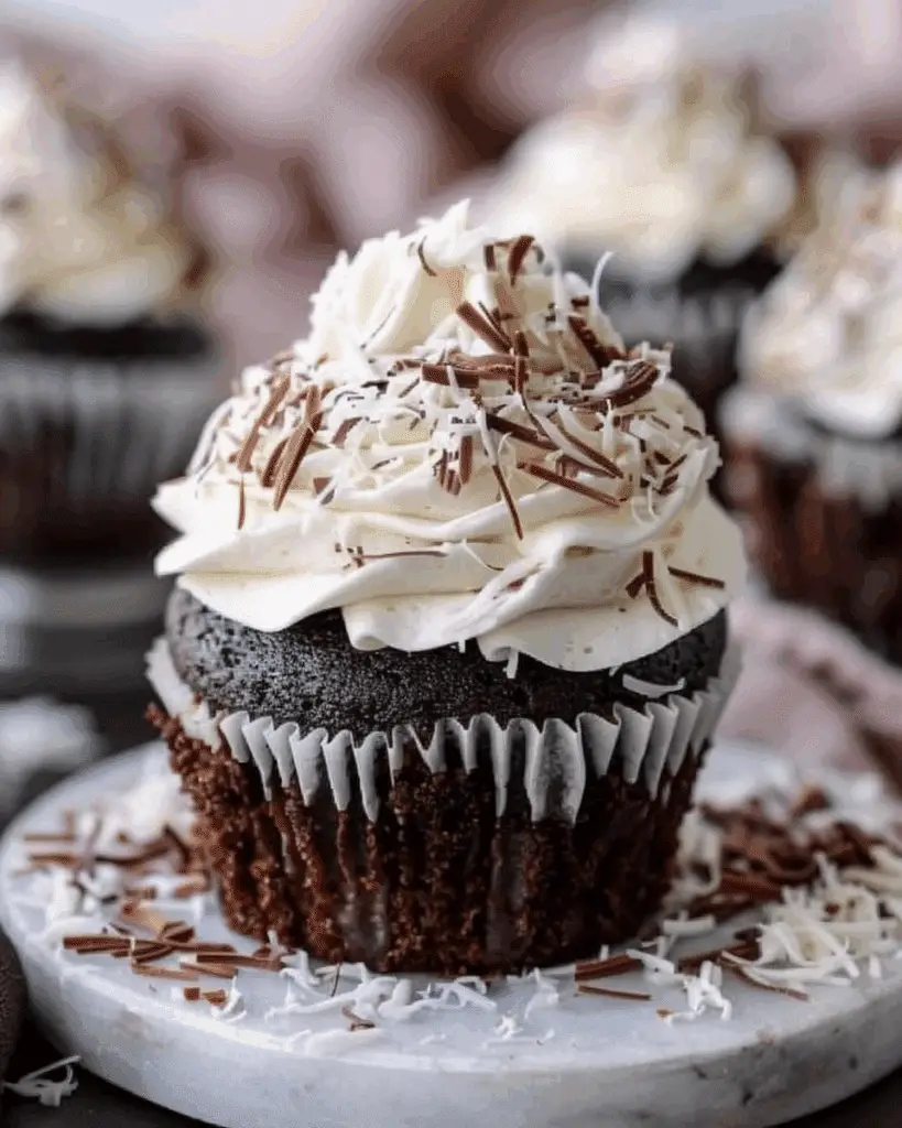 Lamington Cupcakes with Whipped Vanilla Buttercream