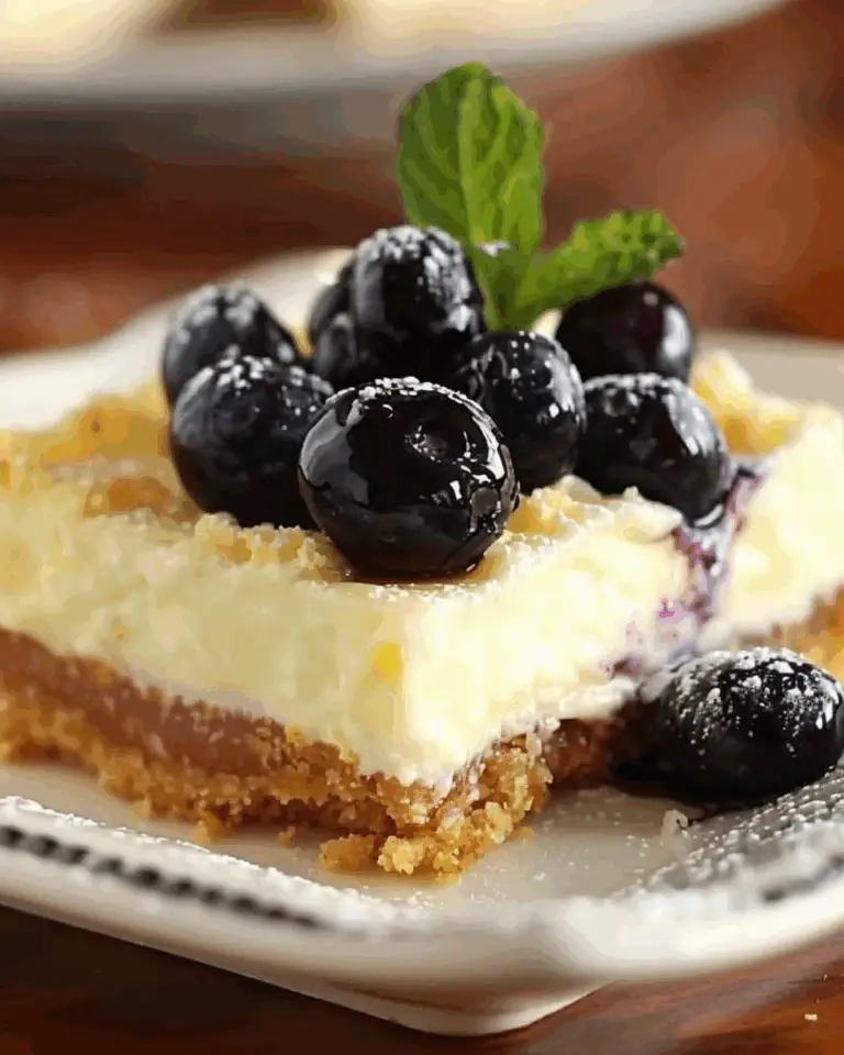 Lemon Cheesecake Squares with Blueberries