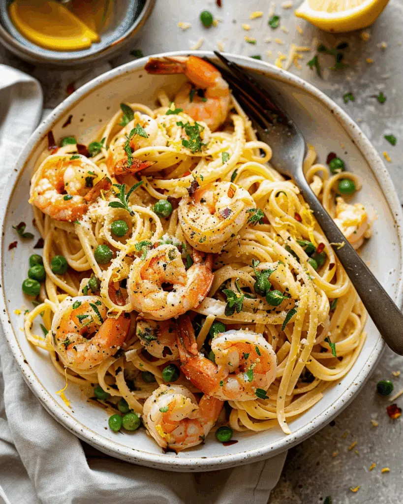 Lemon Garlic Shrimp Pasta