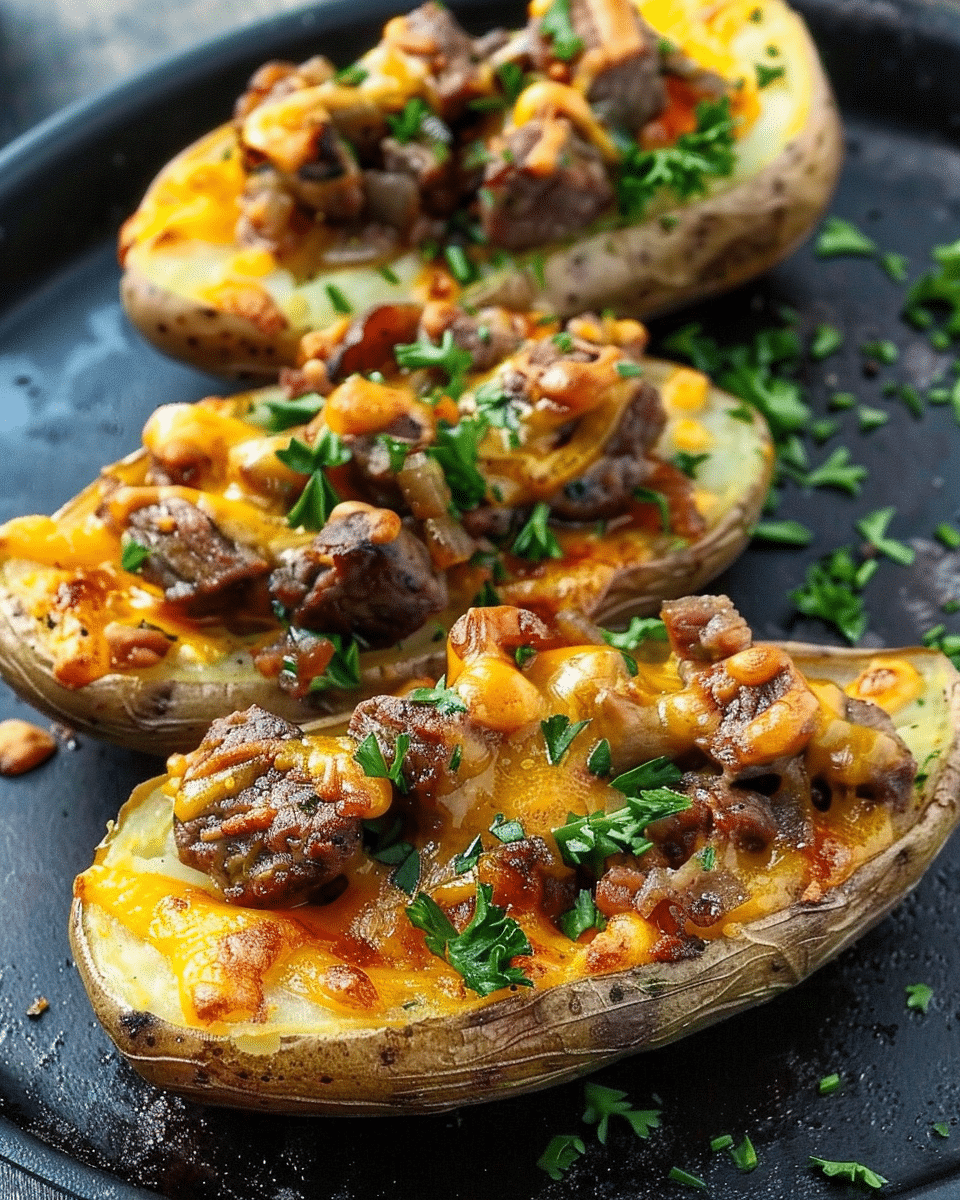 Loaded Baked Potato with Steak Bites