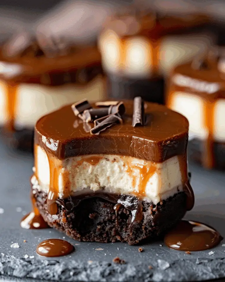 No Bake Chocolate Caramel Cheesecake Bites