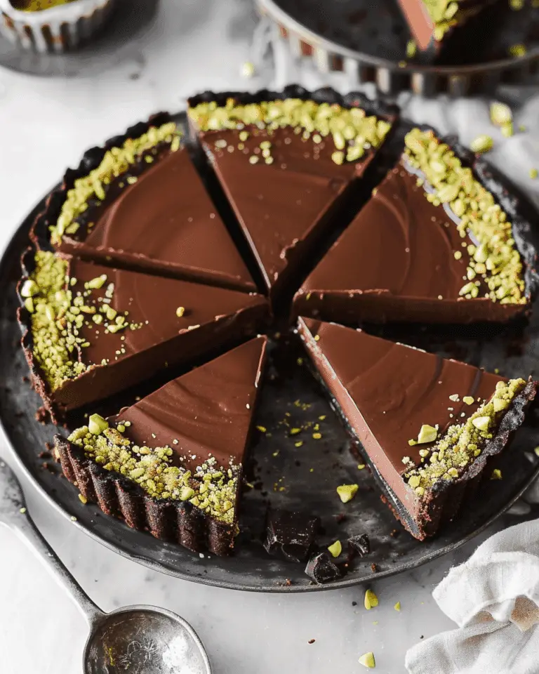 No-Bake Chocolate Tart With Pistachio Paste