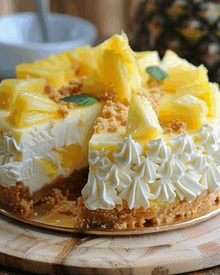 No Bake Pineapple Mousse Cheesecake