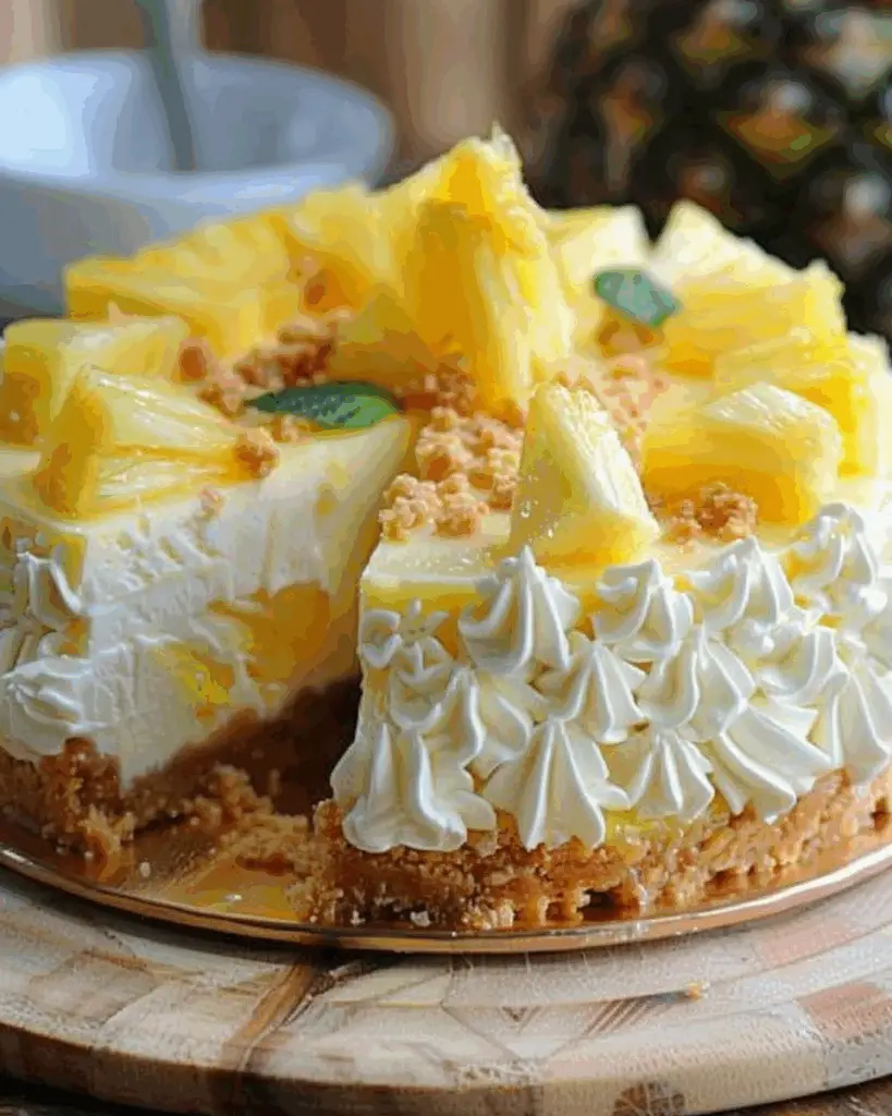 No Bake Pineapple Mousse Cheesecake