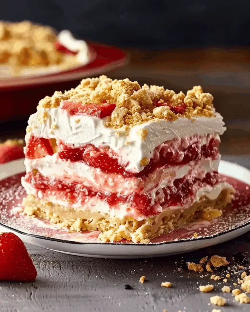 No-Bake Strawberry Cheesecake Lasagna