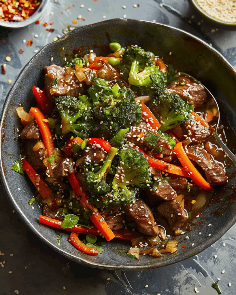 Sesame Ginger Beef Stir-Fry Bowl