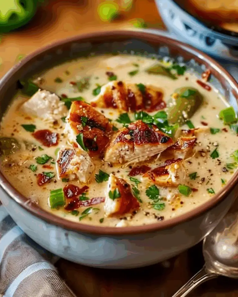 Smoky Jalapeño Popper Soup with Grilled Chicken