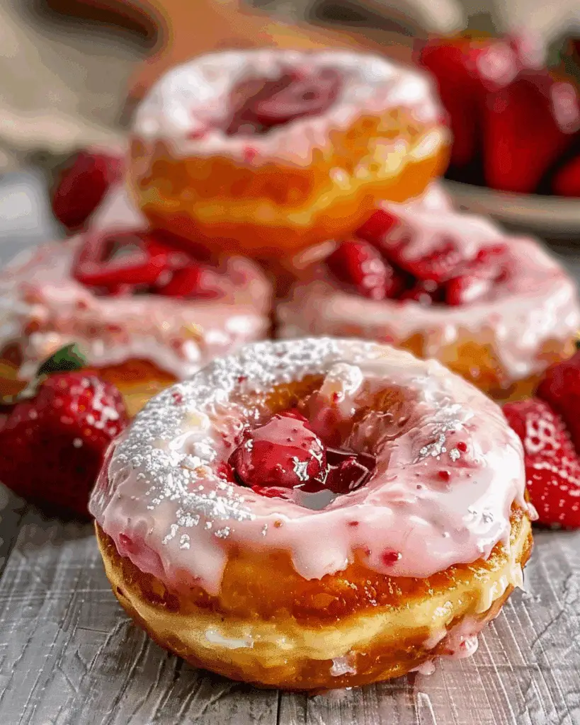 Strawberry Cheesecake Stuffed Donuts