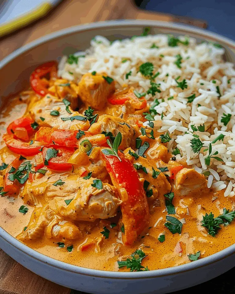 Ultimate Creamy Paprika Chicken & Pepper Rice Bowl