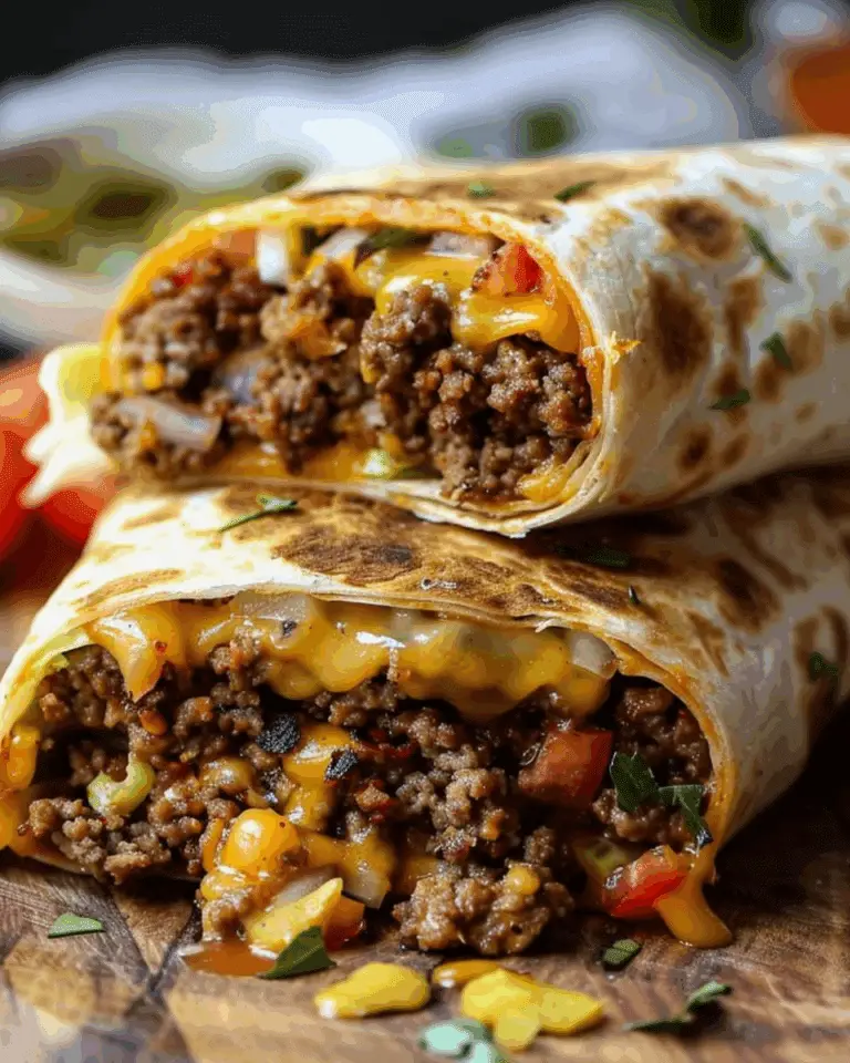 Air Fryer Cheeseburger Wraps