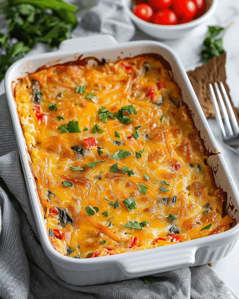 Breakfast Casserole with Hash Browns and Veggies
