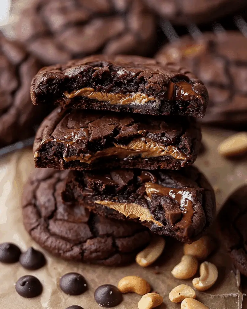 Chocolate Peanut Butter Filled Cookies