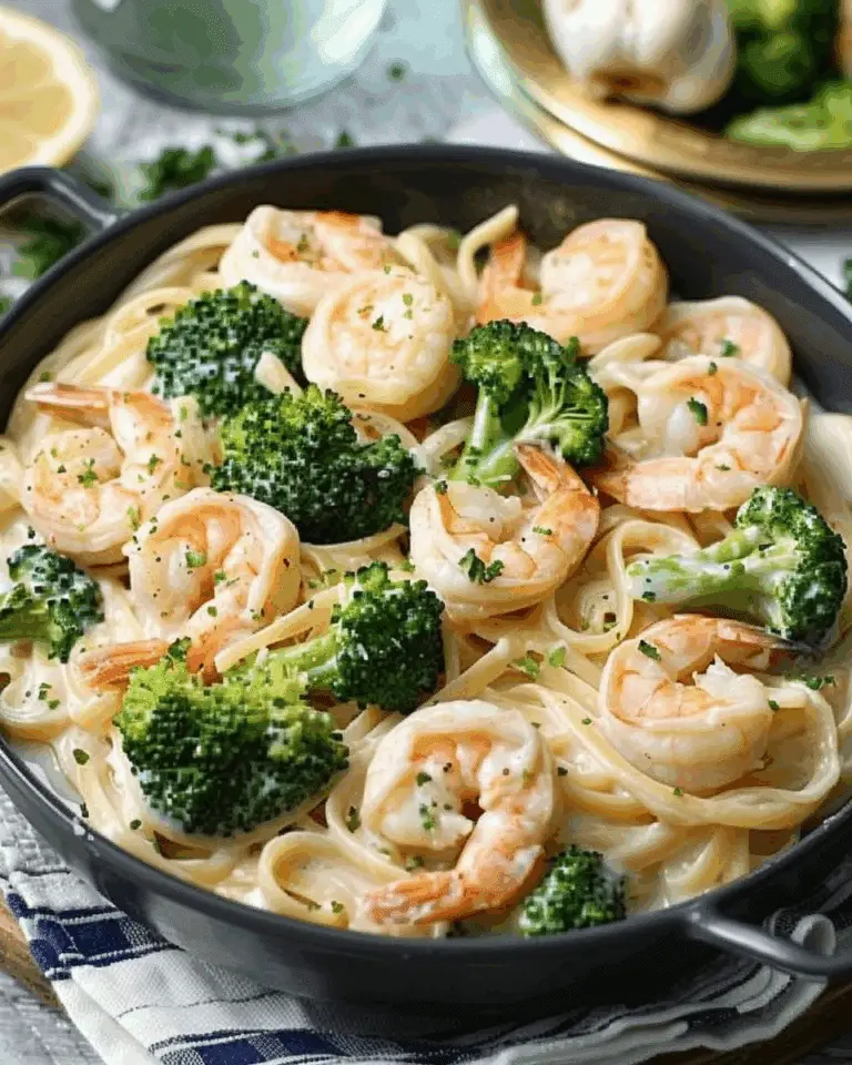 Creamy Shrimp & Broccoli Alfredo Pasta