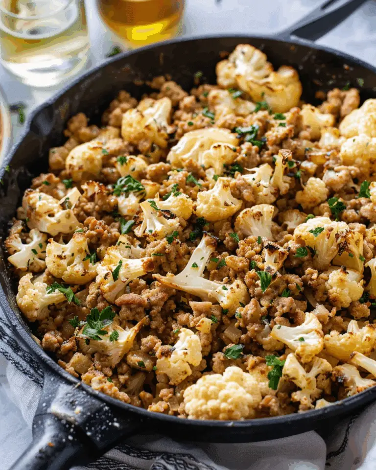 Garlic Butter Ground Turkey with Cauliflower Skillet